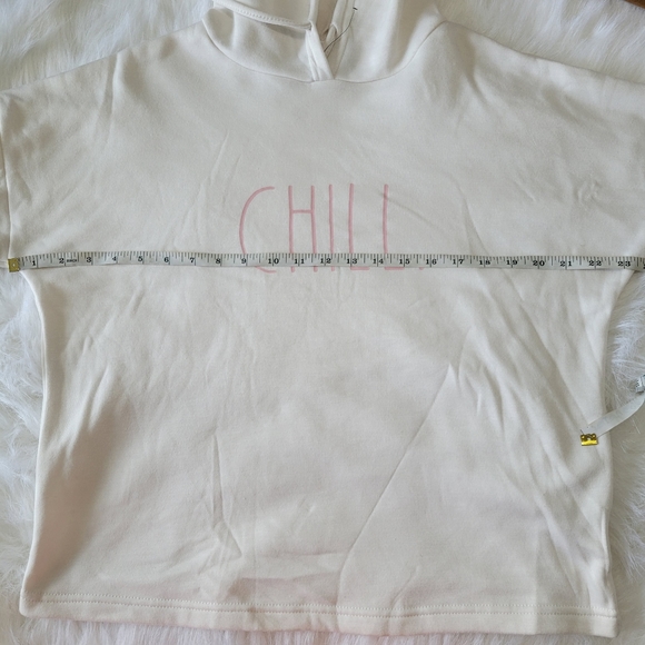Rae Dunn 2 Piece CHILL Set Hoodie & Jogger Set S Cream/Pink Soft NWT - Picture 8 of 16